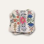 Kashmiri Paper Mache Floral Coaster Set