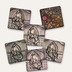 Kashmiri Paper Mache Royal Miniature Art Coaster Set